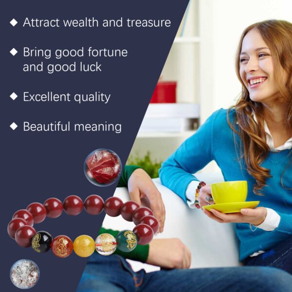 Get this purple sand bracelet and the red jasper glass will bring you good luck and health, achieving a double harvest. - Image 2