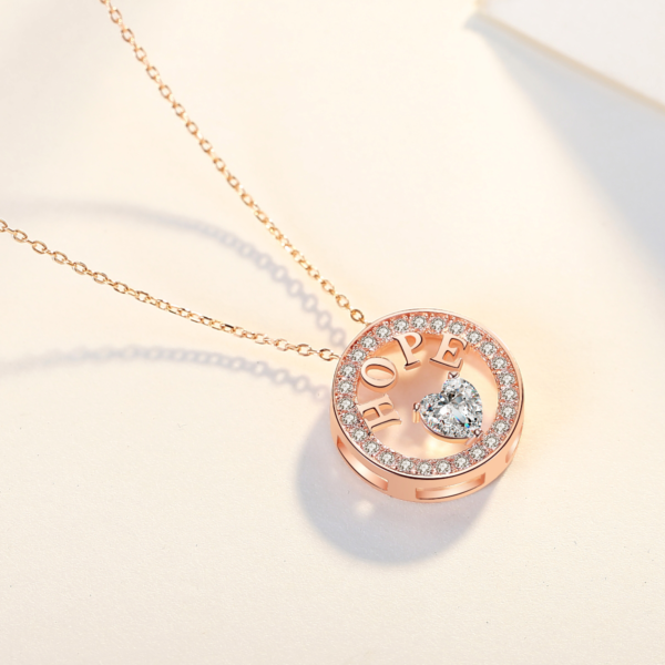 Necklace for Women 18k Gold Plated 925 Silver 5A Zirconia Diamond Hope Pendant Necklace - Image 4