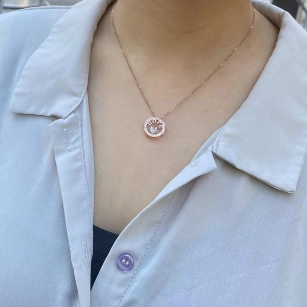 Necklace for Women 18k Gold Plated 925 Silver 5A Zirconia Diamond Hope Pendant Necklace - Image 6