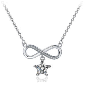 925 Silver Cubic Zirconia Star Infinity Pendant Necklace