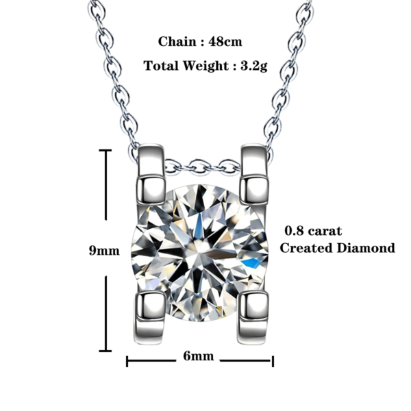 14k White Gold Plated 0.5 Carat Round Cut Cubic Zirconia Solitaire Pendant Necklace for Women - Image 6