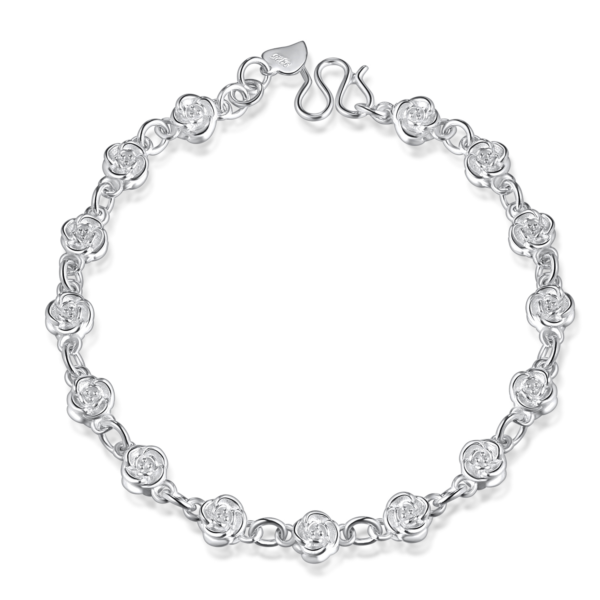 Rose Flower Link Bracelet for Women