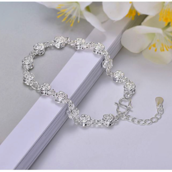 Rose Flower Link Bracelet for Women - Image 3