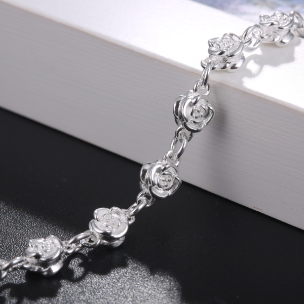 Rose Flower Link Bracelet for Women - Image 4