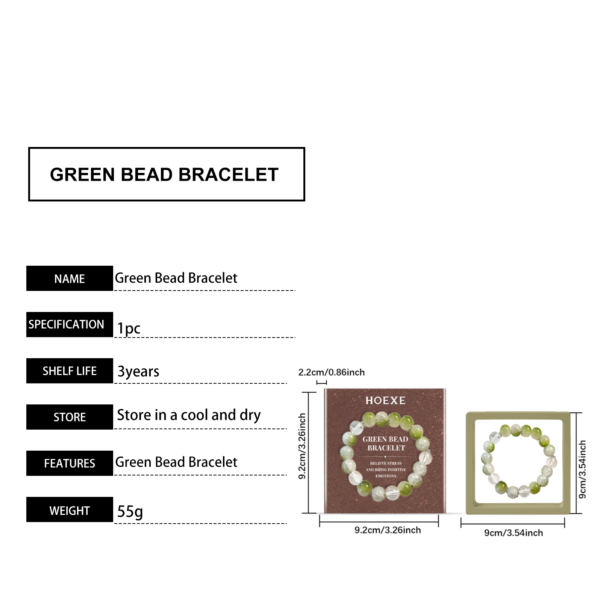 Green Beaded Bracelet: Glass-filled wrist accessory that is a "Secret Formula for Health Preservation", come and get it now - Image 3