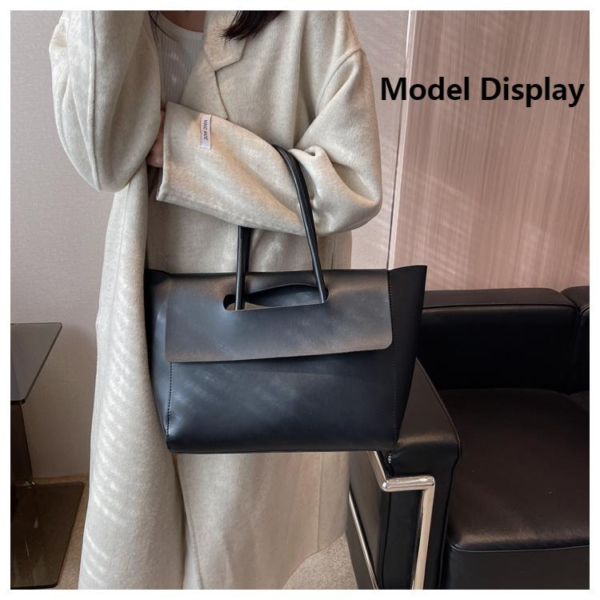 Korean Style Large Capacity Retro Commuter Tote Bag - Image 2