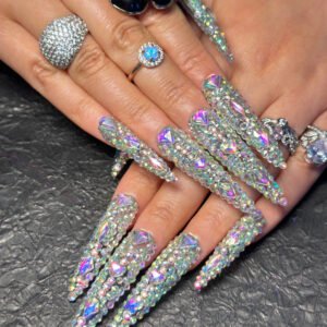 Dreamy Diamond Gradient Nails: Adhesive Bracelet in Gift Box Easy Wear