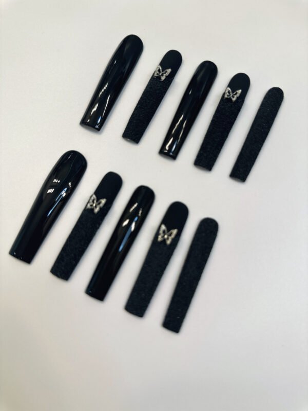Nails All-Black Diamond Butterfly: Click Unleash Mysterious Charm - Image 5