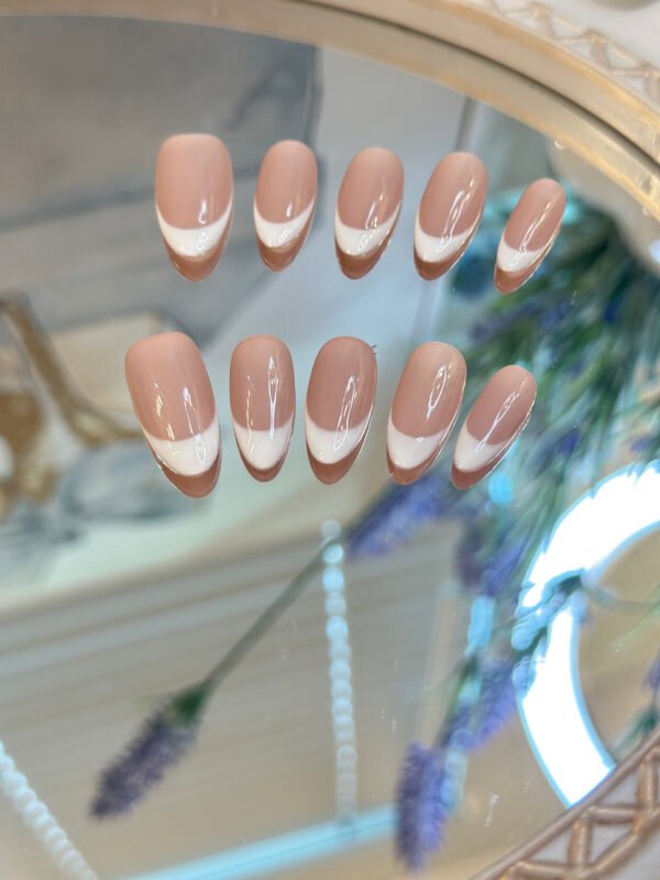 Nude French Tip Press - on Nails | Trendy Wearable Nails for 2025 - Image 5
