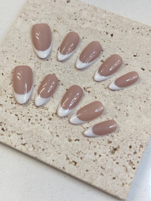Nude French Tip Press - on Nails | Trendy Wearable Nails for 2025 - Image 6