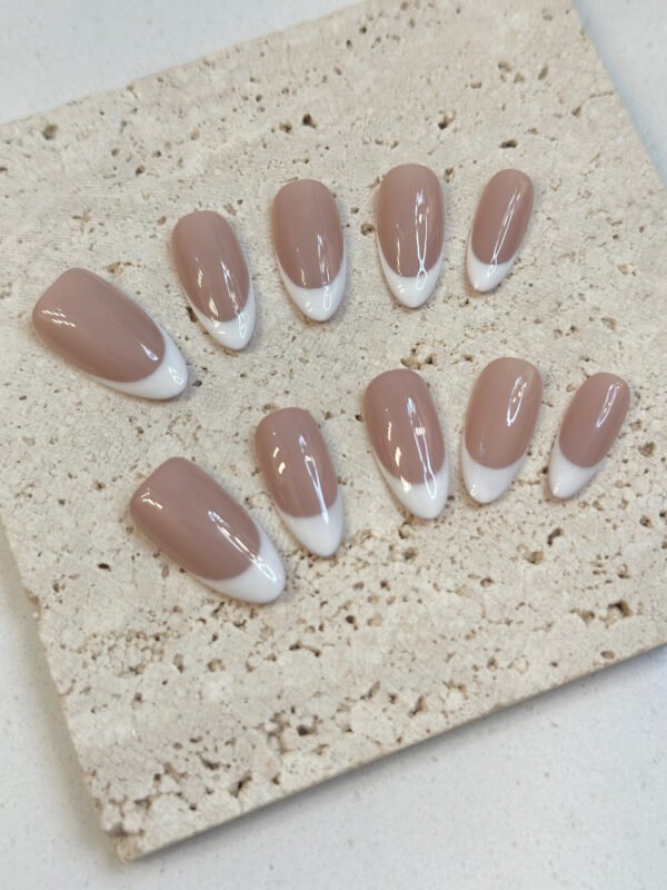 Nude French Tip Press - on Nails | Trendy Wearable Nails for 2025 - Image 7