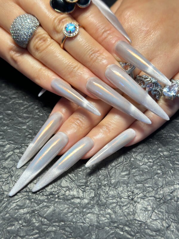 Shiny Stiletto Nails for Glam Look - Image 2