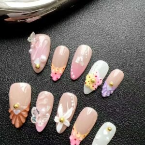 Summer 3D Flower Nails: Sweet & Charming✨
