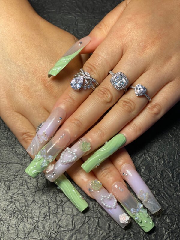 Pastel 3D Floral Nails for Summer🌸